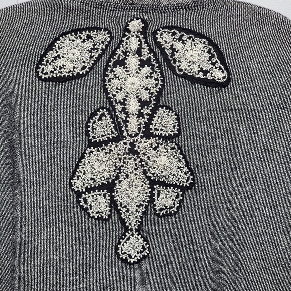 Ecote Gray Embellished Open Front Cardigan Sweater Women's Size S - Picture 6 of 7